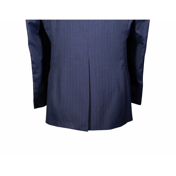 Mens Blazer Blue Green Striped Wool Formal Suit Jacket Wedding Sport Coat 40R - Picture 6 of 6